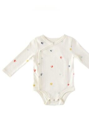 Pehr | Kimono Long Sleeve One-Piece Hearts | 3-6 Months